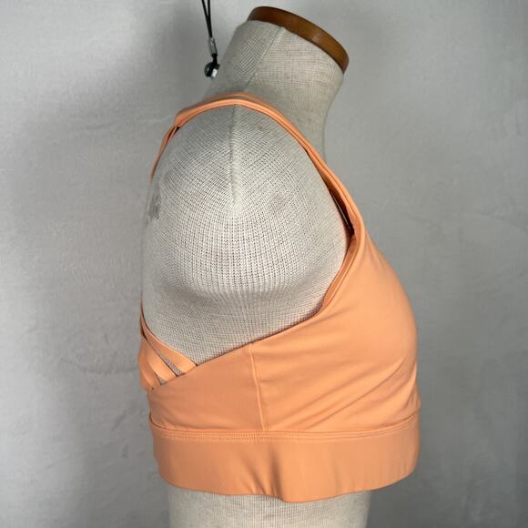 Zyia Active Orange Strappy 4 Cross Back Sports Bra Large Removable Padding Chrty - Picture 3 of 11